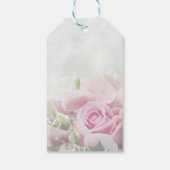 Elegante rosa Roses & Peony Buds Hochzeitsmarken Geschenkanhänger (Rückseite)