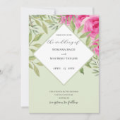 Elegante Rosa Roses Wasserfarbe Einladung (Vorderseite)