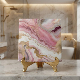 Elegante Rosa-Rot-Gold- und Weiße-Achat-Marmor-Opt Fliese