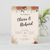 Elegante Rosa Rote Blüte Rustikale und schicke Hoc Einladung (Stehend Vorderseite)