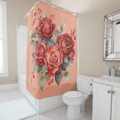 Elegante rosa rote Rosen Duschvorhang (Beispiel)