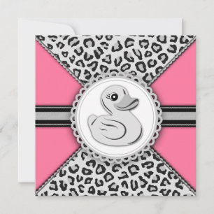 Elegante Rosa Rubber Duck Baby Shower Einladung