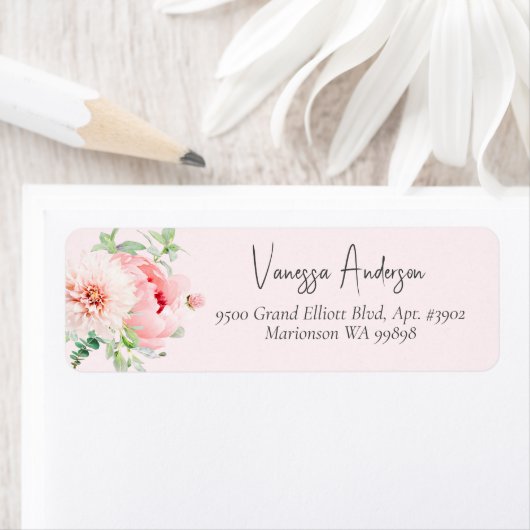 Elegante Rosa Rücksendeadresse (Insitu)