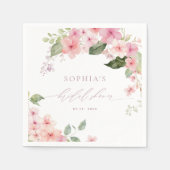 Elegante Rosa Sakura Blume Brautparty Napkins Serviette (Vorderseite)