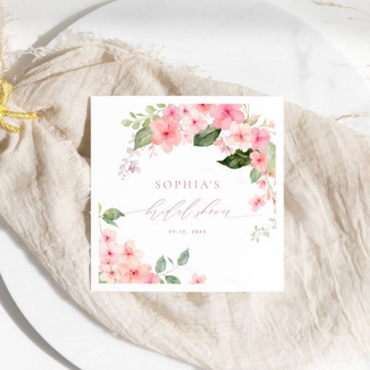 Elegante Rosa Sakura Blume Brautparty Napkins Serviette