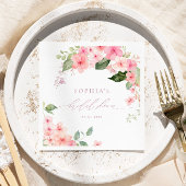 Elegante Rosa Sakura Blume Brautparty Napkins Serviette