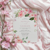 Elegante Rosa Sakura Blume Einladung Hochzeit