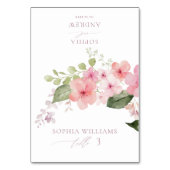 Elegante Rosa Sakura Blume Hochzeit Platzkarte Tischnummer (Vorderseite)