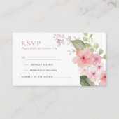 Elegante Rosa Sakura Blume Hochzeit RSVP Card Begleitkarte (Vorderseite)