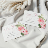 Elegante Rosa Sakura Blume Hochzeit RSVP Card Begleitkarte