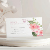 Elegante Rosa Sakura Blume Hochzeit RSVP Card Begleitkarte