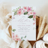 Elegante Rosa Sakura Blume Kinderdusche Einladung