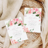 Elegante Rosa Sakura Blume Kinderdusche Einladung