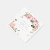 Elegante Rosa Sakura Blume Kinderdusche Napkins Serviette (Ecke)