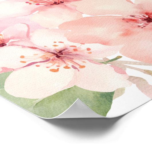 Elegante Rosa Sakura Blume Kinderdusche Willkommen Poster (Ecke)
