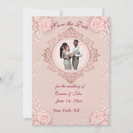 Elegante, rosa Save the Date Karte