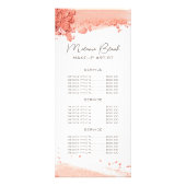 Elegante Rosa-Schattenschatten-Makeup-Preisliste Werbekarte (Vorne)