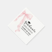 Elegante rosa Schleife Abschlussmütze Absolvent Serviette (Ecke)