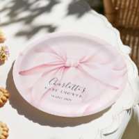 Elegante rosa Schleife Baby-Bridal-Shower