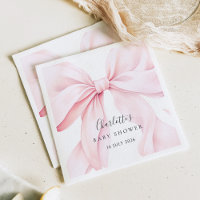 Elegante rosa Schleife Baby-Bridal-Shower