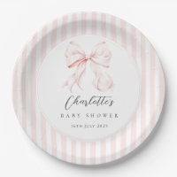 Elegante rosa Schleife Baby Shower