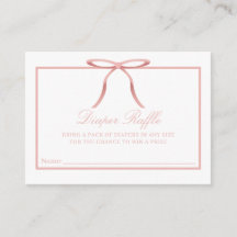 Elegante rosa Schleife Baby Shower Windel-Raffle-K