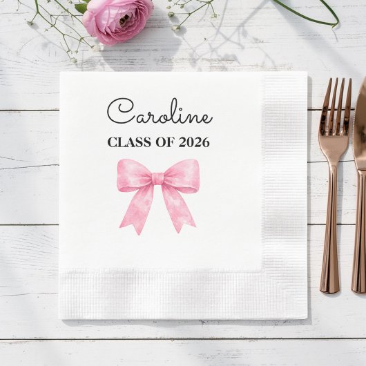 Elegante rosa Schleife benutzerdefinierter Absolve Serviette