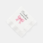Elegante rosa Schleife benutzerdefinierter Absolve Serviette (Ecke)