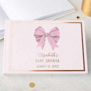 Elegante rosa Schleife Es ist ein Mädchen Baby Sho Gästebuch