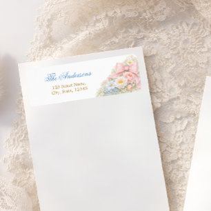 Elegante rosa Schleife Floral Girl Babyshower 