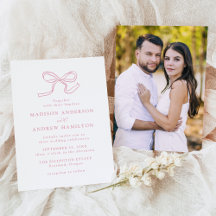 Elegante Rosa Schleifen-Foto-Hochzeit