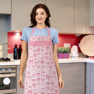 Elegante rosa Schleifen und kokette schicke trendi Schürze