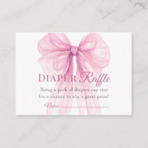 Elegante rosa Schleifen-Windel-Raffle-Tickets