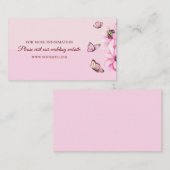 Elegante rosa Schmetterlinge. Einzelheiten zur Blu Begleitkarte (Vorne/Hinten)