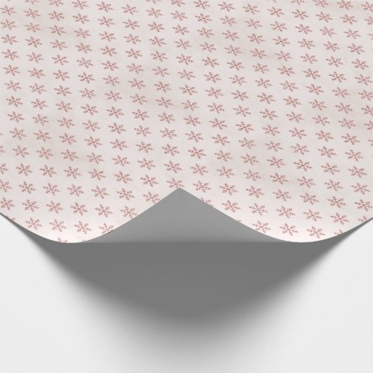 Elegante Rosa Schneeflocke | Weihnachtsfeiertag Geschenkpapier (Ecke)