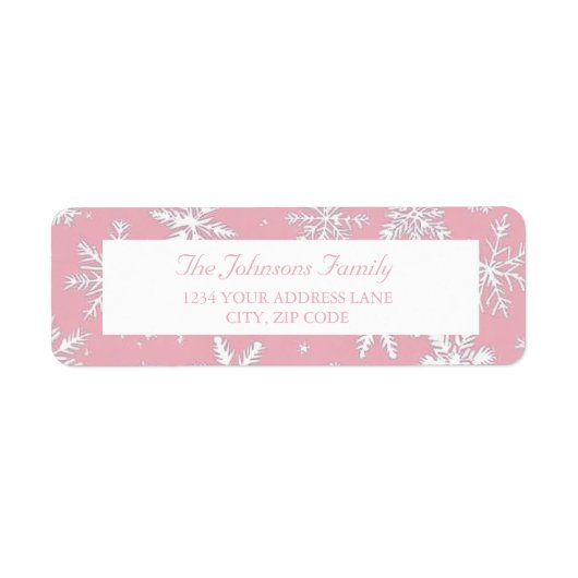 Elegante Rosa Schneeflocken Holiday Winter zurück (Vorne)