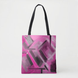 Elegante rosa Schwarz Grau Abstrakte Kunst Tasche