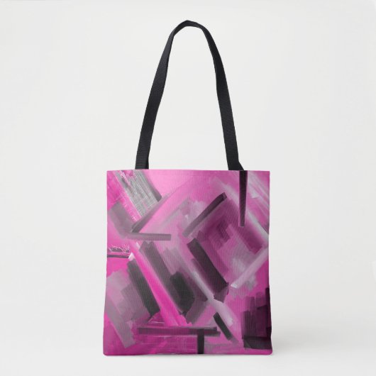 Elegante rosa Schwarz Grau Abstrakte Kunst Tasche (Vorderseite)