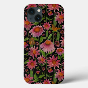 Elegante rosa schwarze Glühwürmchen Schmetterlinge Case-Mate iPhone Hülle