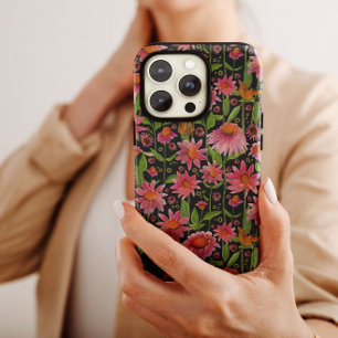 Elegante rosa schwarze Glühwürmchen Schmetterlinge Case-Mate iPhone 14 Hülle