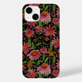 Elegante rosa schwarze Glühwürmchen Schmetterlinge Case-Mate iPhone Hülle (Rückseite)