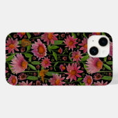 Elegante rosa schwarze Glühwürmchen Schmetterlinge Case-Mate iPhone Hülle (Rückseite (Horizontal))
