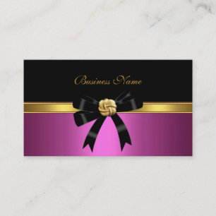 Elegante rosa schwarze Goldschmuck-Schleife Visitenkarte