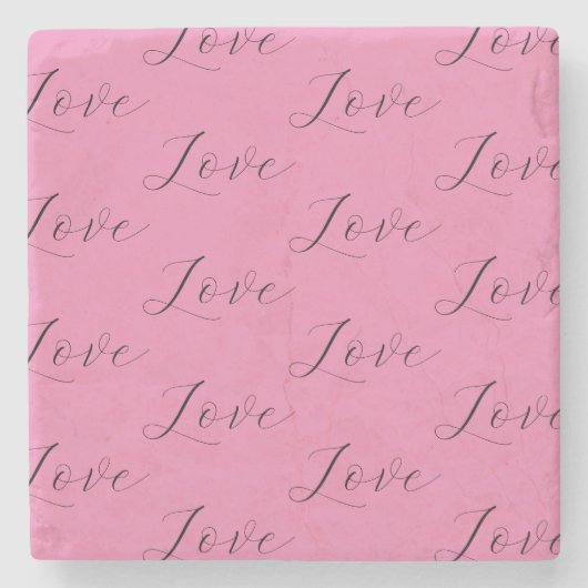 Elegante rosa Schwarze Liebe Steinuntersetzer (Vorderseite)