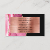 Elegante Rosa Schwarze Rose Gold Agate Luxus Visitenkarte (Rückseite)