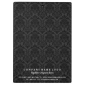 Elegante rosa schwarze und weiße Damasken Klemmbrett (Rückseite)