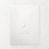 Elegante Rosa-Script-Monogramm-Hochzeit Dreifach Gefaltete Einladung (Cover)