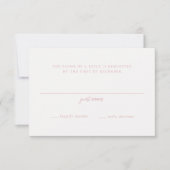 Elegante Rosa-Script-Monogramm-Hochzeit RSVP Karte (Vorderseite)