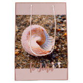 Elegante rosa Seashell Custom Gift Bag Mittlere Geschenktüte (Rückseite)