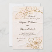 Elegante Rosa Senf Rose Blätter Christlich Hochzei Einladung (Vorderseite)